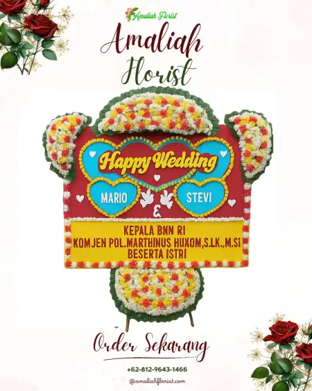 Papan Bunga Pernikahan Pidada